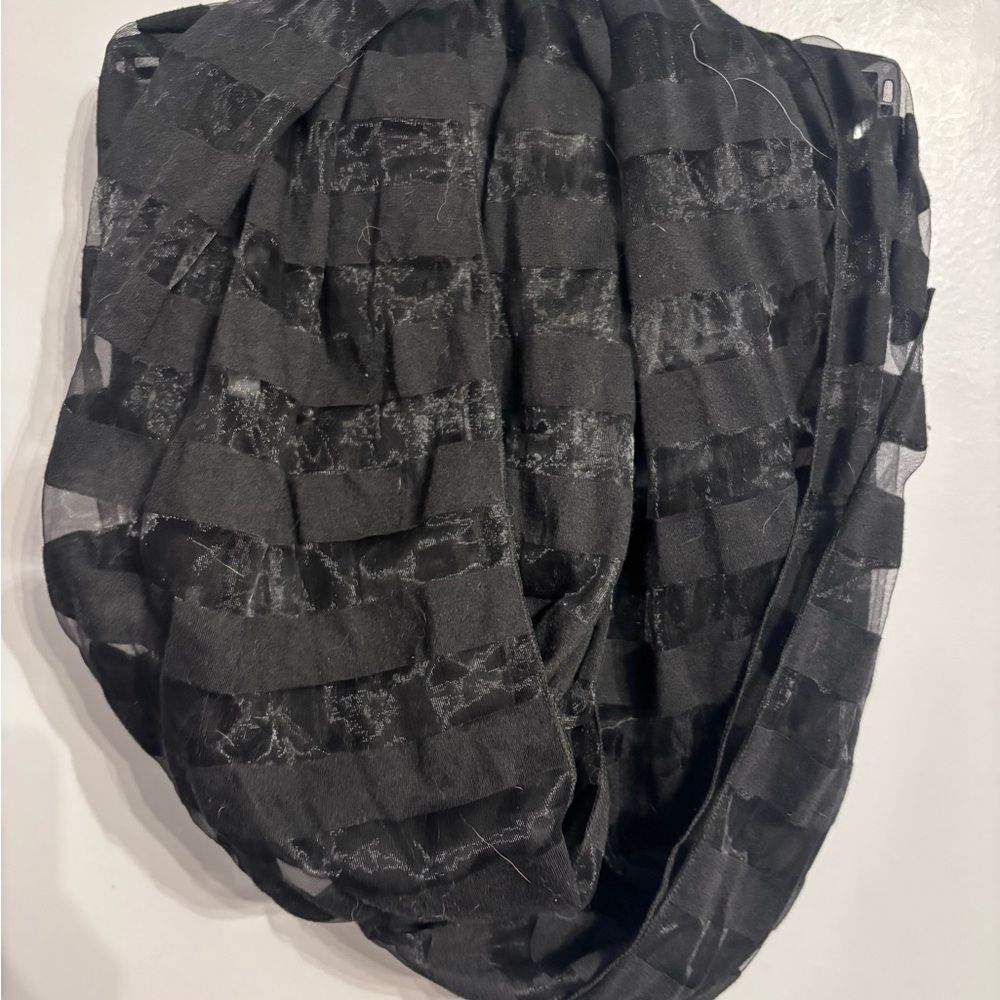 Black Textured Infinity Scarf